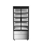 EcoShow EMD900G 895mm Wide Stainless Steel Multideck Display Fridge With Hinged Glass Doors