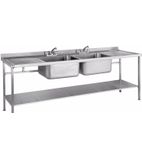 SINK1860DBDD 1800w x 600d mm Stainless Steel Double Sink With Double Drainer