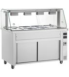 MIV714 1410mm Wide Hot Cupboard With Wet Heat Bain Marie Top With Glass Display