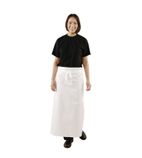 A505 Waist Apron with Brass Eyelets (Extra Length) - White