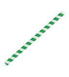 FB148 Paper Smoothie Straws Green Stripes 210mm (Pack of 250)