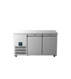 Jade LJSC2-SA 244 Ltr 2 Door Stainless Steel Slimline Freezer Prep Counter