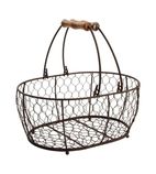 Image of CL488 T&G Provence Wire Oval Basket w/ Handles Brown