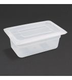 GJ523 Polypropylene 1/4 Gastronorm Container with Lid 100mm (Pack of 4)