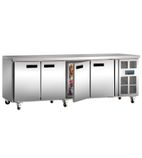 U-Series G601 553 Ltr 4 Door Stainless Steel Freezer Prep Counter