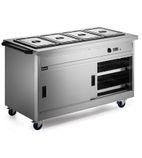 Panther P8B4PT 1530mm Wide Passthrough Mobile Hot Cupboard With Bain Marie Top