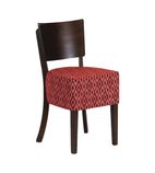 FT420 Asti Padded Dark Walnut Dining Chair with Red Diamond Deep Padded Seat and Back (Pack of 2)