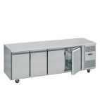 PH40 560 Ltr 4 Door Stainless Steel Refrigerated Prep Counter