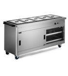 Panther P6B5 1855mm Wide Mobile Hot Cupboard With Bain Marie Top