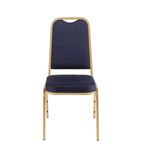 DL015 Square Back Banquet Chairs Blue & Gold (Pack of 4)