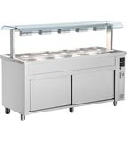 MRV718 1795mm Wide Ambient Stainless Steel Cupboard With Wet Well Bain Marie Top