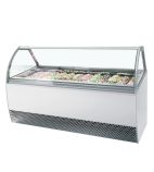 MILLENNIUM LX24 24 x Napoli Pan White Curved Glass Ice Cream Display Freezer