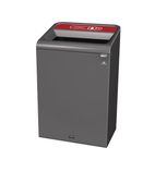 CX965 Configure Recycling Bin with Plastic Recycling Label Red 125Ltr
