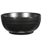 Image of Rustics Deli GF708 Black Glaze Ripple Bowls Large (Pack of 4)