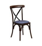 CX447 Bristol Dining Chair Dark Walnut with Padded Seat Helbeck Midnight (Pack of 2)