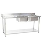 HEF659 1500w x 600d mm Stainless Steel Double Sink With Left Hand Drainer