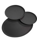 DD463 Round Black Non Slip Tray 28cm