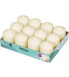 CR448 Short Pillar Candles Ivory 80mm (Pack of 12)