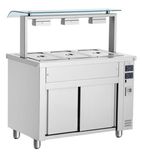 MVV711 1105mm Wide Ambient Cupboard With Wet Heat Bain Marie Top With Sneeze Guard