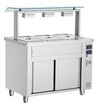 Image of MVV711 1105mm Wide Ambient Cupboard With Wet Heat Bain Marie Top & Sneeze Guard